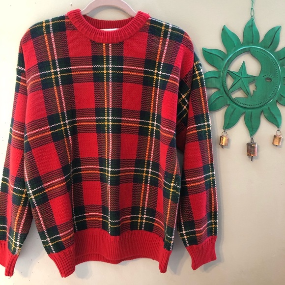 John Ashford Plaid Crewneck Sweater (Vintage) - Picture 2 of 9